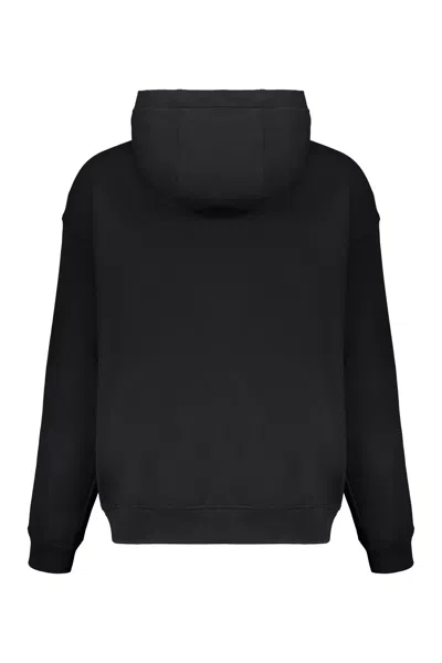 Versace Cotton Full Zip Hoodie In Black