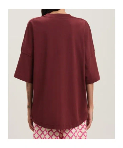 Palm Angels Short Sleeve T-shirt In Burgundy