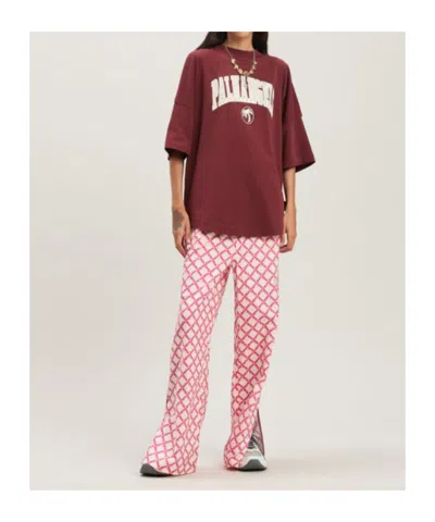 Palm Angels Short Sleeve T-shirt In Burgundy