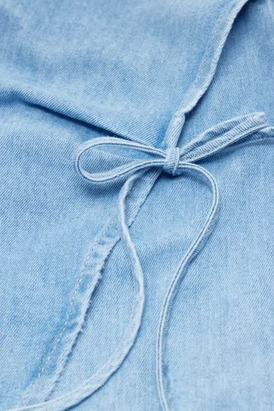Closed Wrap-design Denim Top