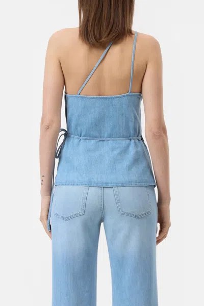 Closed Wrap-design Denim Top