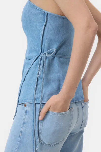 Closed Wrap-design Denim Top