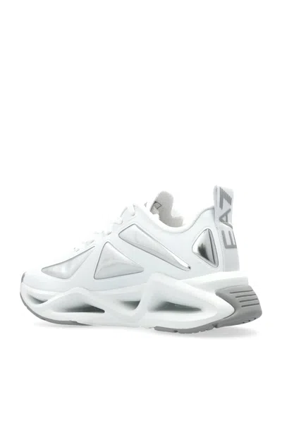 Ea7 Emporio Armani Logo Accent Sneakers In White