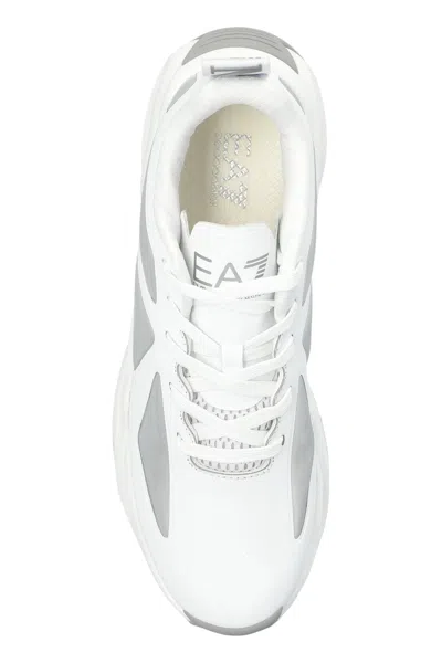 Ea7 Emporio Armani Logo Accent Sneakers In White