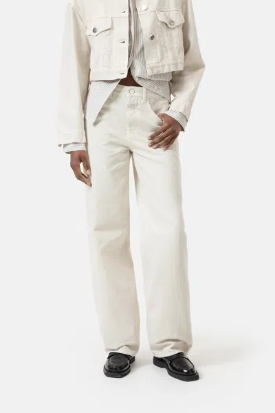 Closed Mid-rise Wide-leg Contrast In White