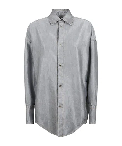 Darkpark Button-down Long-sleeved Shirt In Gray