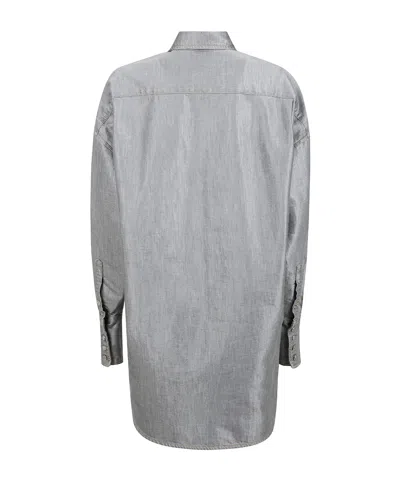 Darkpark Button-down Long-sleeved Shirt In Gray