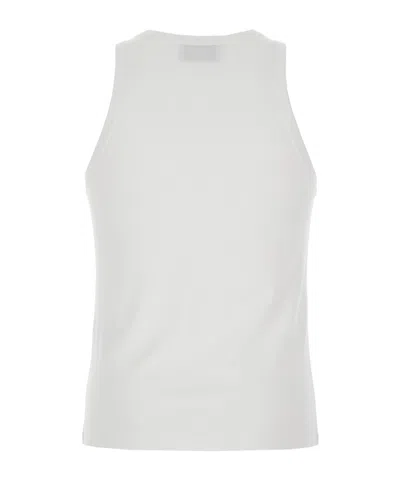 Coperni White Sleeveless Tank Top With Round Neck And Tonal Logo Patch On The Front In Cotton Blend Man In White