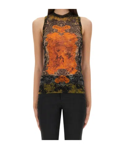Jean Paul Gaultier Women Printed Tulle Tank Top In Multi