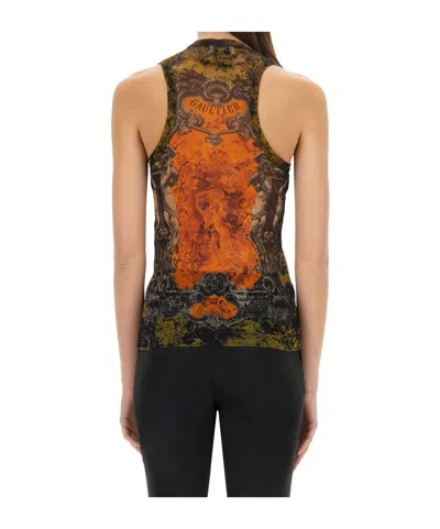 Jean Paul Gaultier Women Printed Tulle Tank Top In Multi