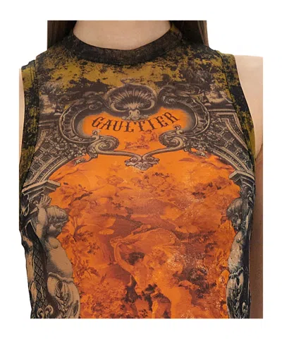 Jean Paul Gaultier Women Printed Tulle Tank Top In Multi