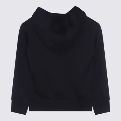 Moncler Black Sweatshirt For Kids With Logo In Black