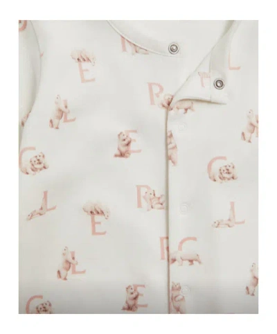 Moncler Enfant All-over Patterned Crewneck Rompers In White