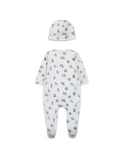 Moncler Enfant All-over Patterned Crewneck Rompers In White