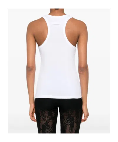 Jean Paul Gaultier Ribbed Tank Top With Overall Buckles In White