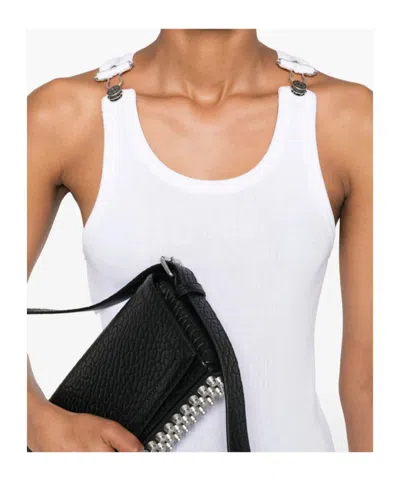 Jean Paul Gaultier Ribbed Tank Top With Overall Buckles In White