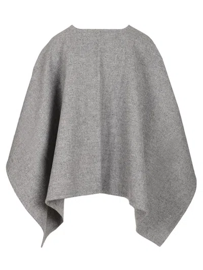 Max Mara Open-front Cape In Gray