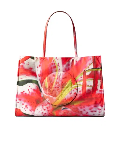 Tory Burch Red Ella Printed Large Tote