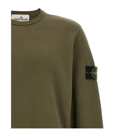 Stone Island Green Cotton Crewneck Sweatshirt