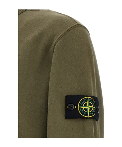 Stone Island Green Cotton Crewneck Sweatshirt