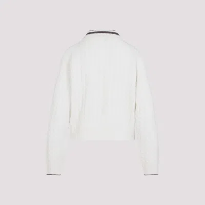 Brunello Cucinelli Sport Club Pullover With White Cashmere In White