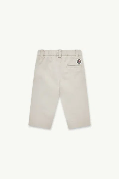 Moncler Cotton Gabardine Trousers In Neutral