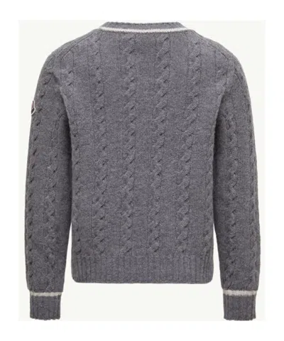 Moncler Long Sleeve Sweater In Gray