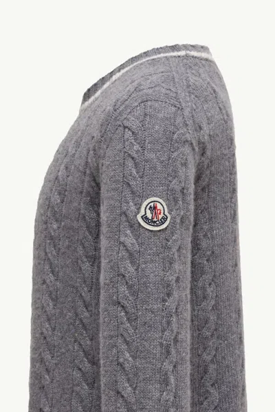Moncler Long Sleeve Sweater In Gray