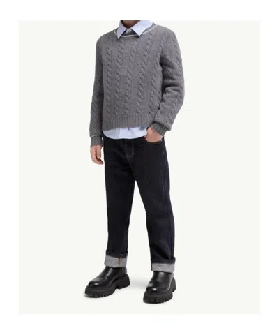 Moncler Long Sleeve Sweater In Gray