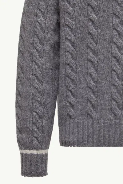 Moncler Long Sleeve Sweater In Gray