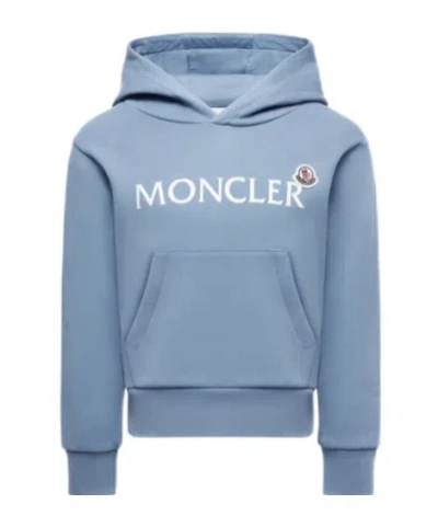 Moncler Sweat À Capuche En Coton À Logo In Blue