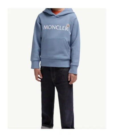 Moncler Sweat À Capuche En Coton À Logo In Blue