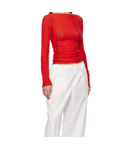 Baserange Red Omato Long Sleeve T-shirt In Red