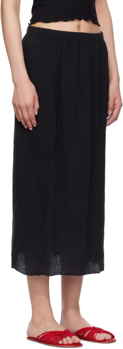 Baserange Elastic Waist Skirt In Black