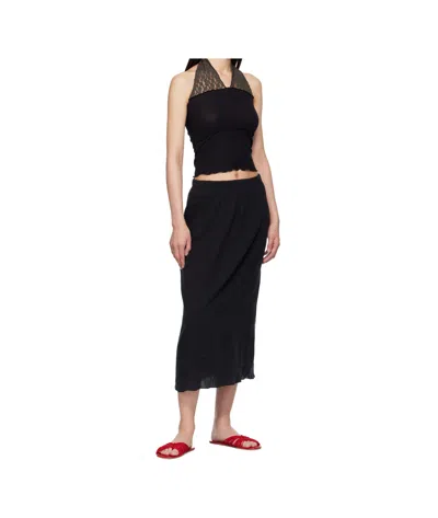 Baserange Elastic Waist Skirt In Black