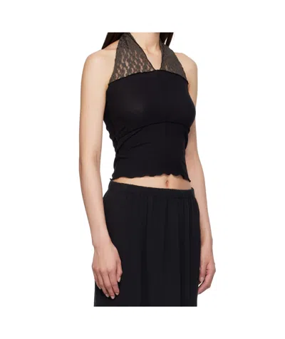 Baserange Black Nehru Halter Top In Black
