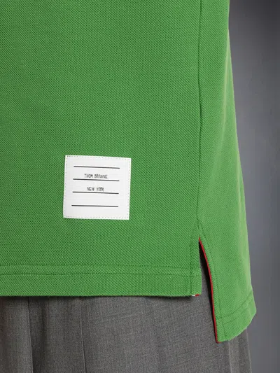 Thom Browne 4-bar Short-sleeved Polo Top In Green