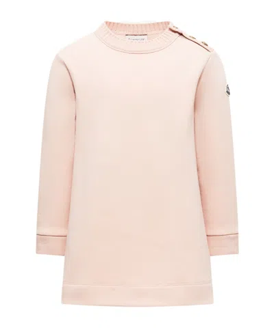 Moncler Robe Sweat En Coton In Pink