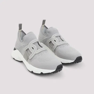 Tod's Grey Knit Sneakers Rubber Sole In Gray
