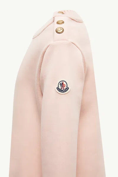 Moncler Robe Sweat En Coton In Pink