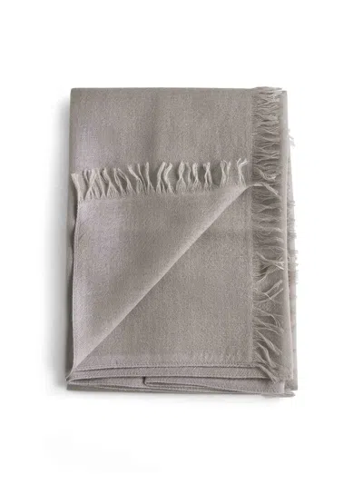 Brunello Cucinelli Women Taupe Cashmere And Silk Scarf
