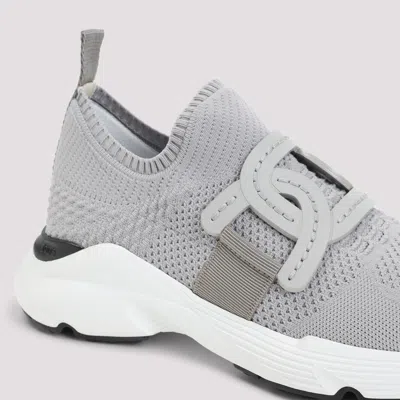 Tod's Grey Knit Sneakers Rubber Sole In Gray
