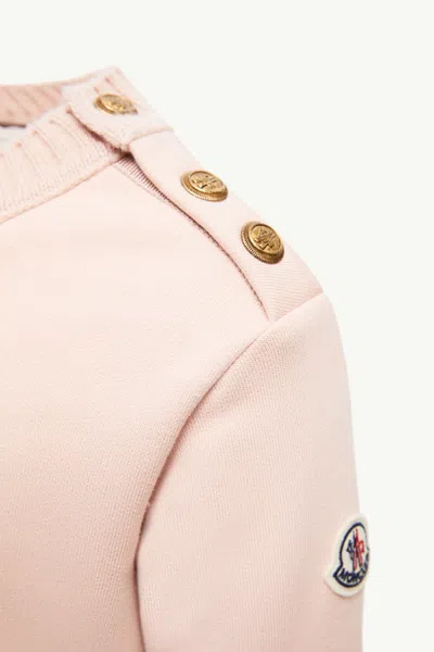 Moncler Robe Sweat En Coton In Pink