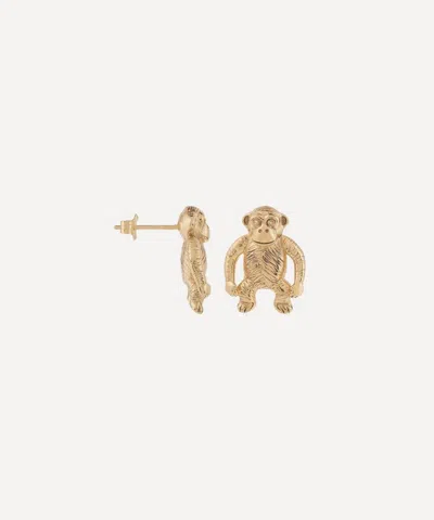 Anna + Nina 9ct Gold Single Regal Monkey Stud Earring