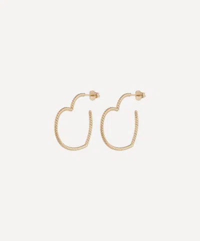 Anna + Nina 9ct Gold Lace And Love Hoop Earrings