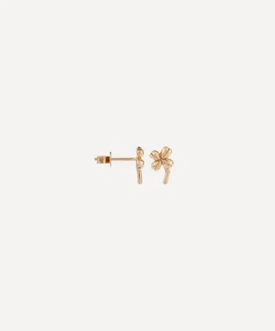 Anna + Nina 14ct Gold Single Lucky Clover Stud Earring