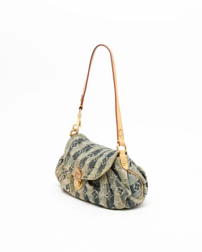 Pre-owned Louis Vuitton Monogram Denim Mini Pleaty Raye Shoulder Bag