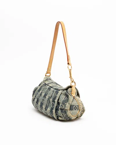 Pre-owned Louis Vuitton Monogram Denim Mini Pleaty Raye Shoulder Bag