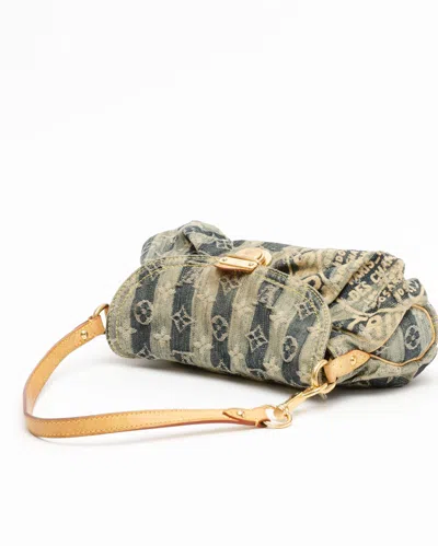 Pre-owned Louis Vuitton Monogram Denim Mini Pleaty Raye Shoulder Bag