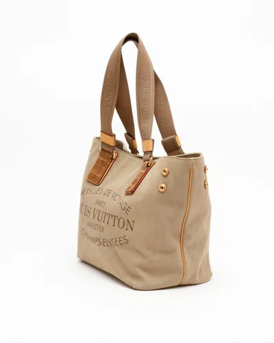 Pre-owned Louis Vuitton Denim Articles De Voyage Mm Tote Bag